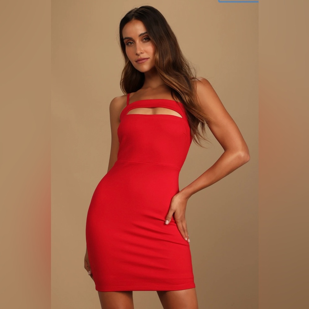 Lulu’s Red Cutout Body con Mini Dress